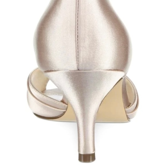 NINA CHARISA IVORY SATIN CRYSTAL Kitten Heel Pumps, Wedding Bridal Dress Shoes 7 - Picture 4 of 14